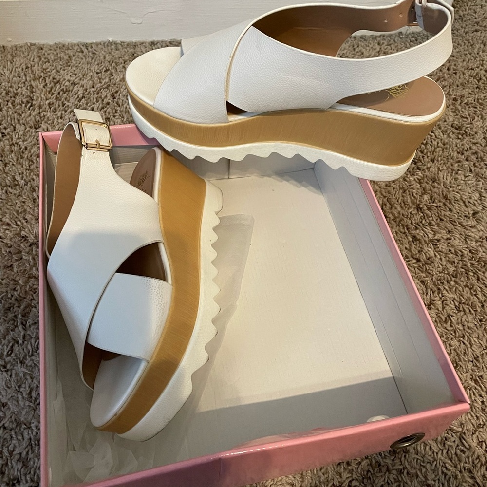 White platform shoes